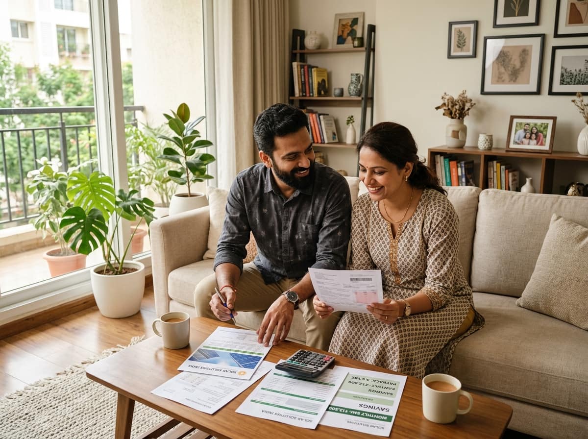 Indian parivaar apna bijli bill aur EMI options discuss karte hue